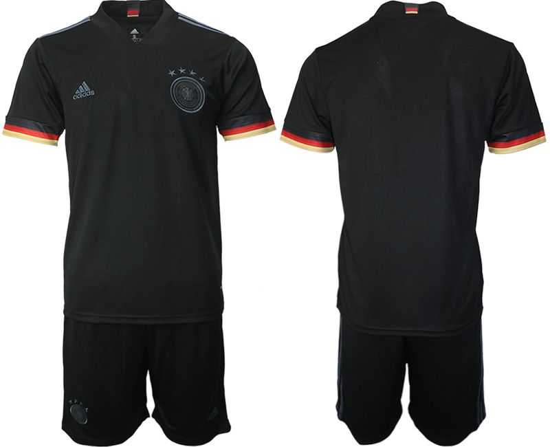 Men 2020-2021 European Cup Germany away black blank Adidas Soccer Jersey